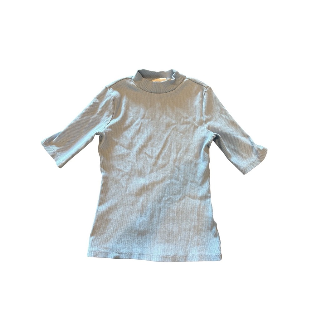 Maeve by Anthropologie Light‎ Blue Ribbed Mock Neck Top – Women's Sz XXS